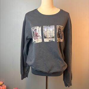 Historic Royal Palaces Castle Sweatshirt Womens Size Large Cotton Blend Gray